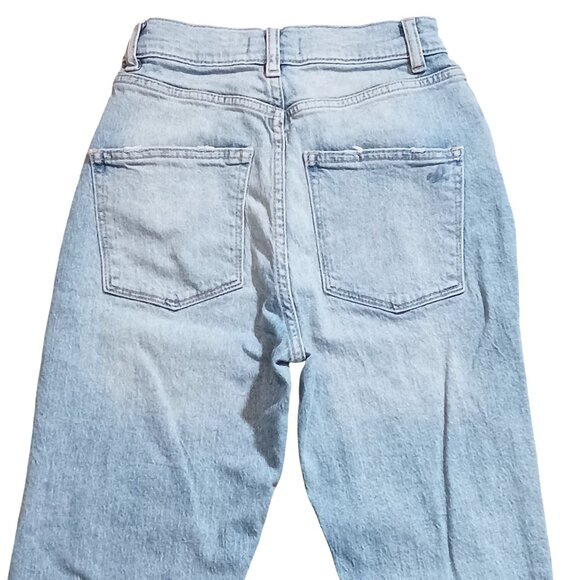 DL1961 Susie Tapered High-Rise Distressed Jeans Women's Size 23 Seaglass Blue - Picture 8 of 15